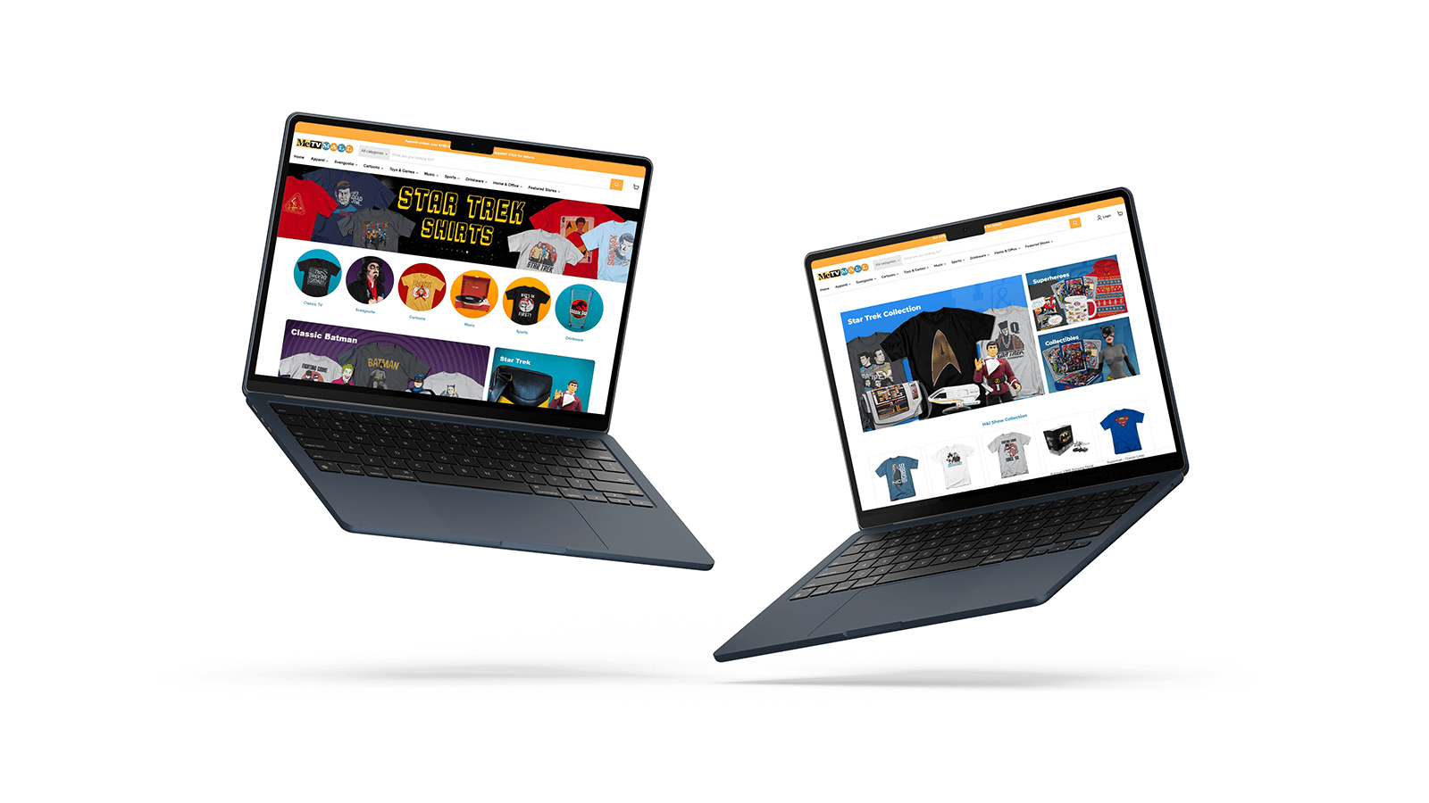 2 laptops with pages from the mall